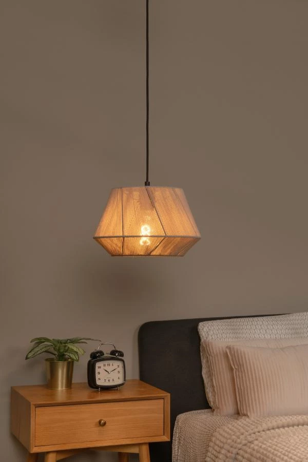 Lucide JESSICA - Suspension - 1xE27 - Gris - ambiance 1